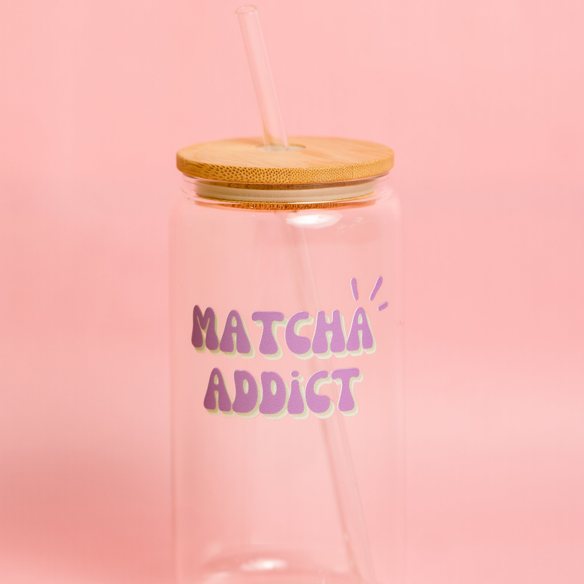 🧋Glass Cup – “Matcha Addict