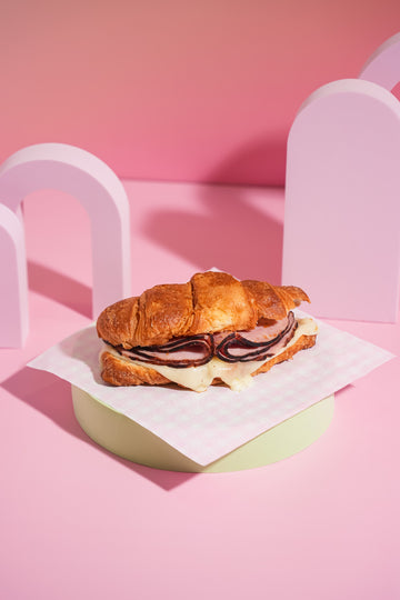 Croissant Sandwich with Black Forest Ham and Havarti White Cheese